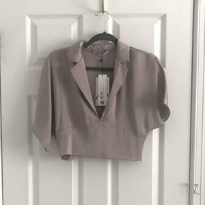 Zara Satin-like cropped top